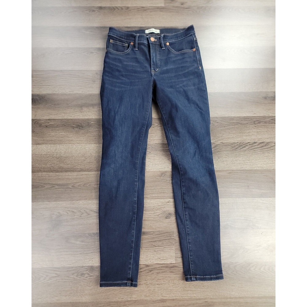 Madewell Jeans Womens Size 27 Blue 9" High Rise Denim Skinny Dark Wash Stretch